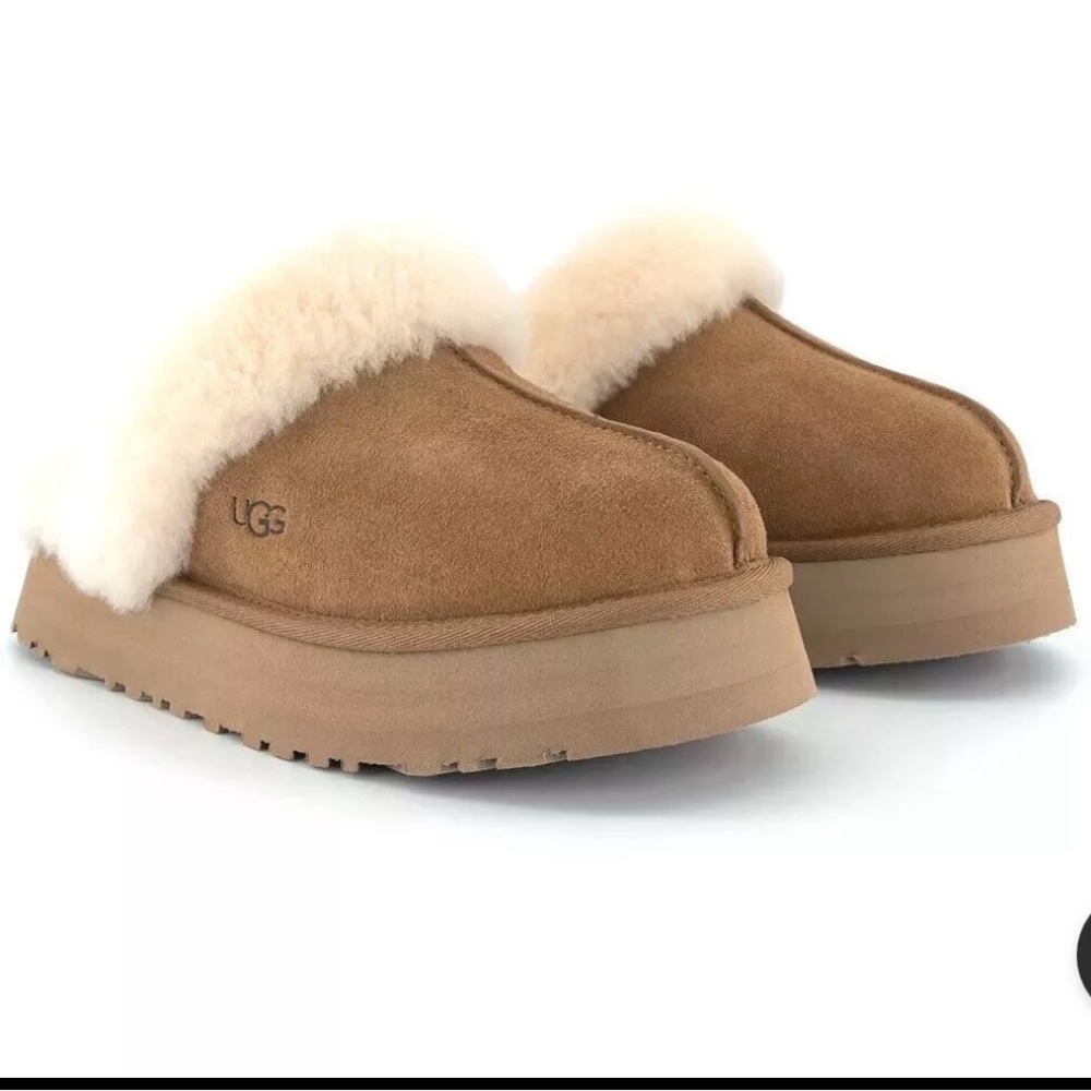 NIB AUTHENTIC UGG Disquette slippers slides chesnut sz 9